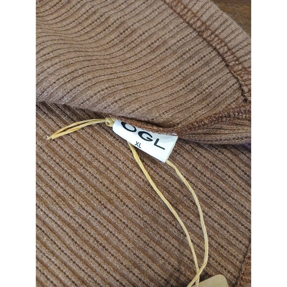NEW Ogl Move Chestnut Brown Flared Sleeve V-Neck Cardigan Size XL Super Soft - Picture 8 of 8